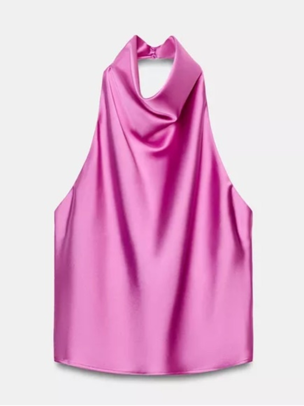 ZARA SATIN EFFECT HALTER TOP